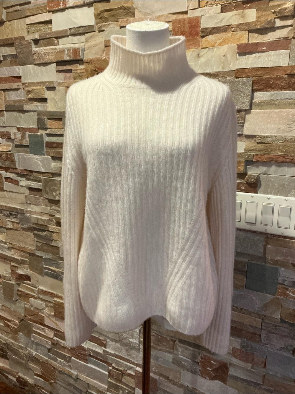 Bloomingdale's Cashmere women’s Rib Knit Bell Sleeve Turtleneck Sweater